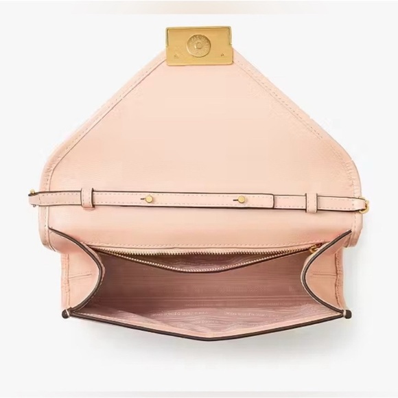 NWT Kate Spade New York Anna Medium Leather Envelope Clutch Crossbody Mochi Pink - Picture 7 of 10